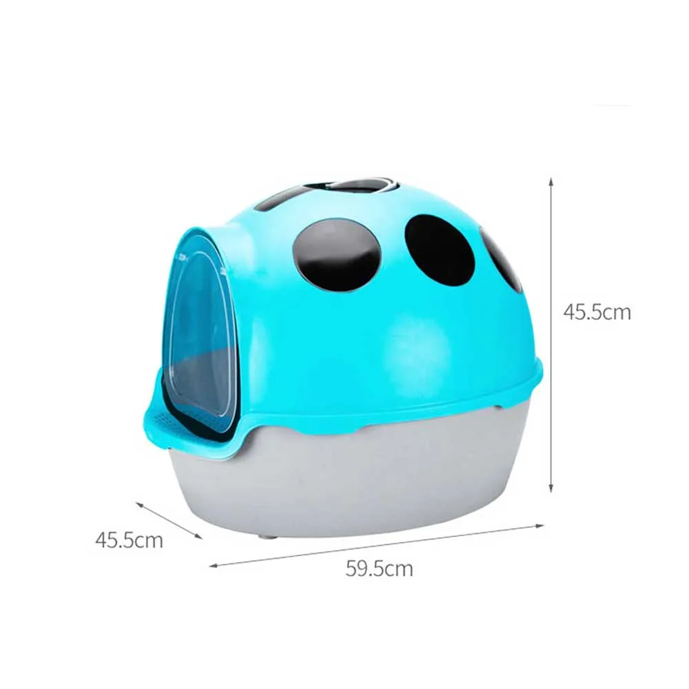 Extra Large Space Fully Enclosed Cat Litter Box Ladybug Shape Deodorant Splash Large Cat Toilet