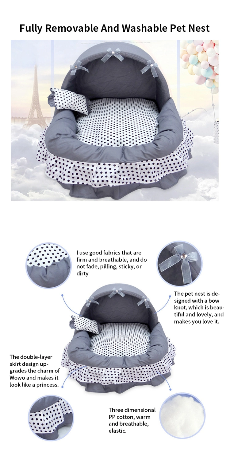 Cute Style Pet Products Removable Washable Winter Keep Warm Luxury Bed for Dog Cat Pet Dog Bed