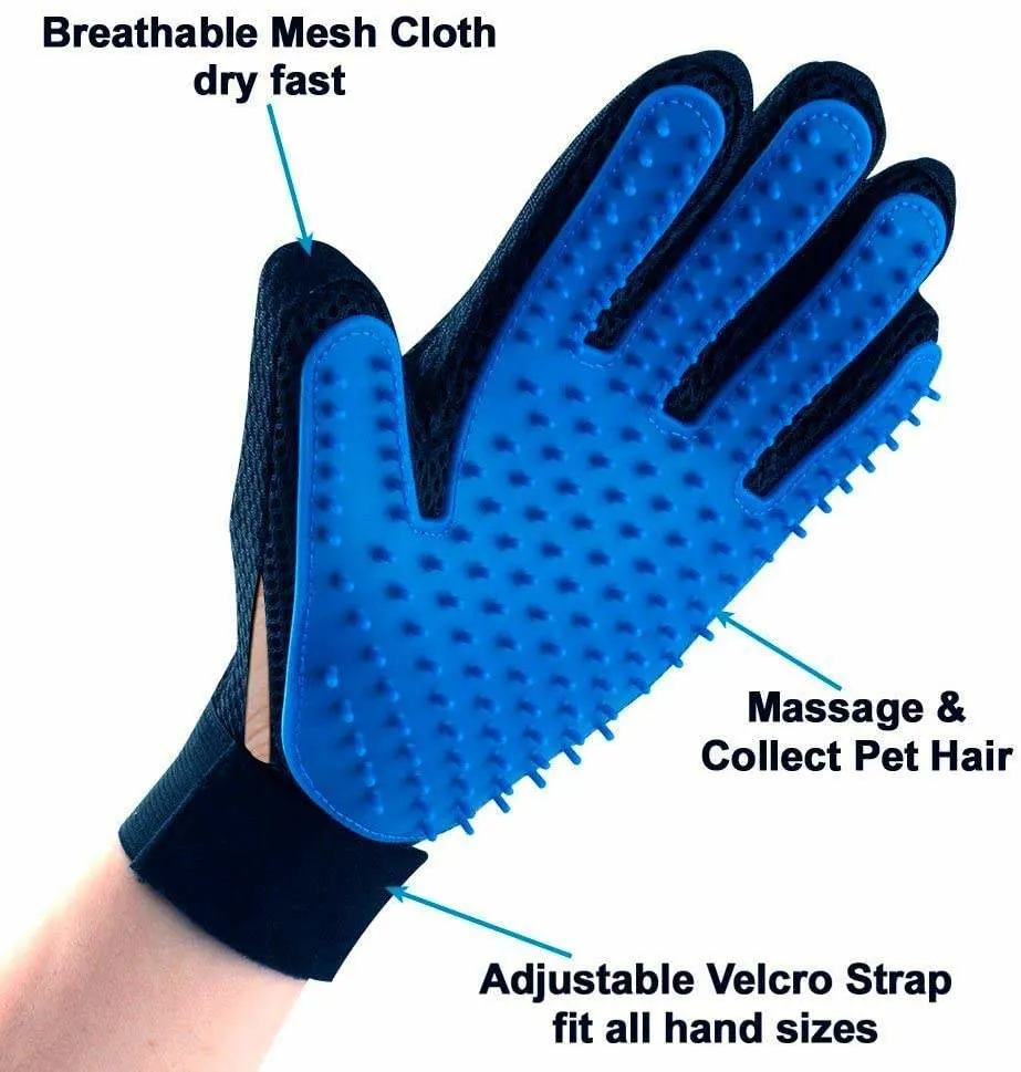 New Gentle Pet Grooming Glove Brush Deshedding Brush Glove