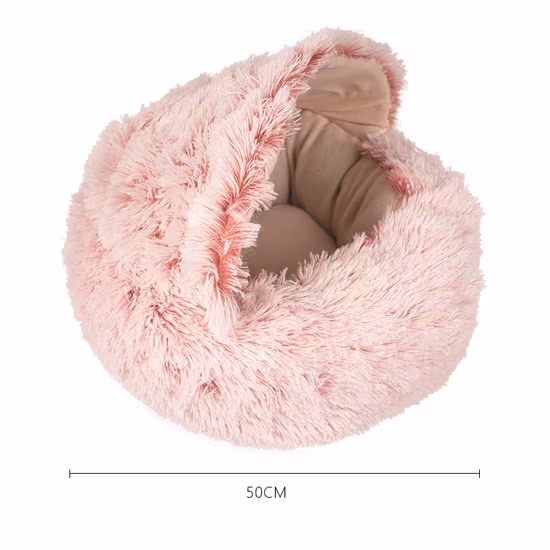 Rena Pet Luxury Long Peluche Caldo Morbido Colorato Rotondo Letto per Cuccioli di Gatto con Copertura